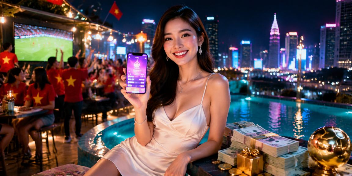 Khung cảnh thư giãn và giải trí tại Hồ Chí Minh với ánh sáng neon